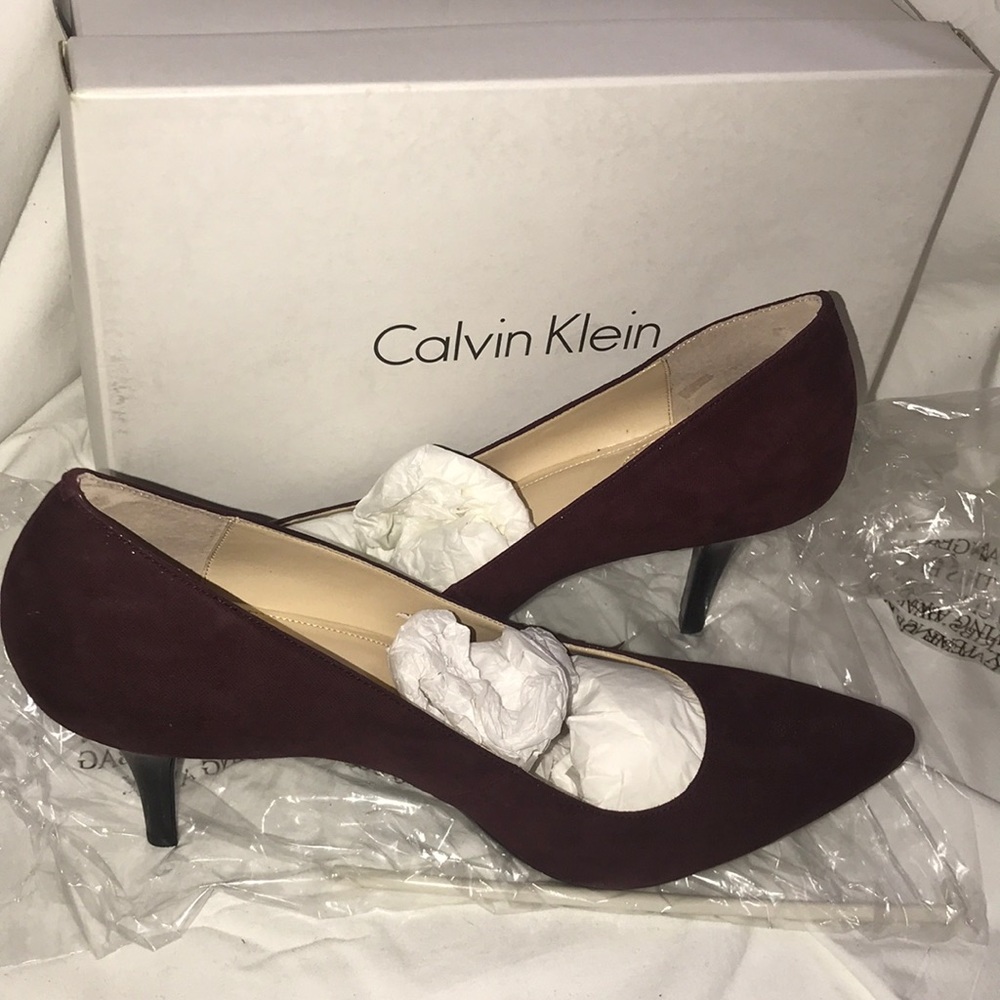 Calvin Klein Women's Ashley Shimmer Suede Pump